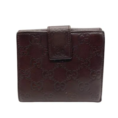 Pre-owned Gucci Brown Leather Wallet (bi-fold) ()