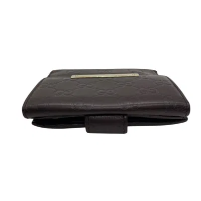 Pre-owned Gucci Brown Leather Wallet (bi-fold) ()