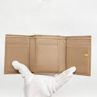 Pre-owned Gucci Brown Leather Wallet (tri-fold) ()