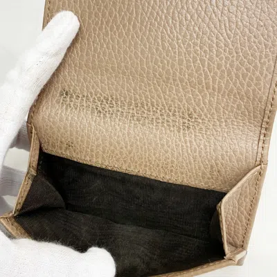 Pre-owned Gucci Brown Leather Wallet (tri-fold) ()