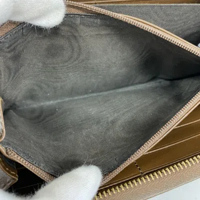 Pre-owned Gucci Brown Multi-color Pvc Long Wallet (bi-fold) ()