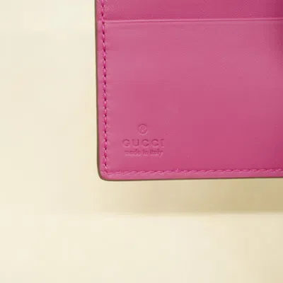 Pre-owned Gucci Brown Pink Red Color Pvc Wallet (bi-fold) ()