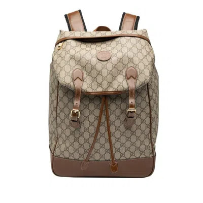 Pre-owned Gucci Brown Pvc Leather Backpack ()