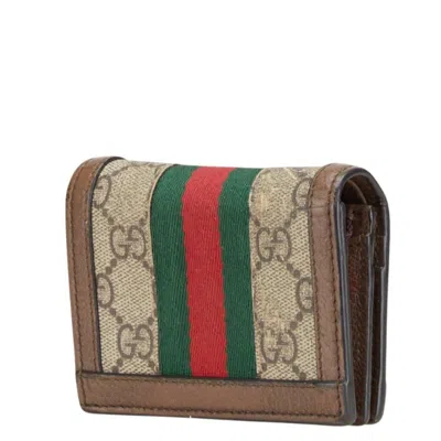 Pre-owned Gucci Brown Pvc Leather Wallet (bi-fold) ()
