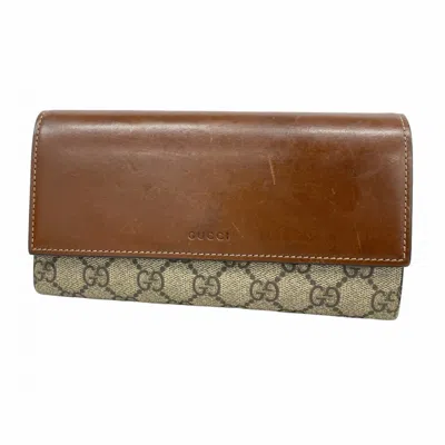 Pre-owned Gucci Brown Pvc Long Wallet (bi-fold) ()