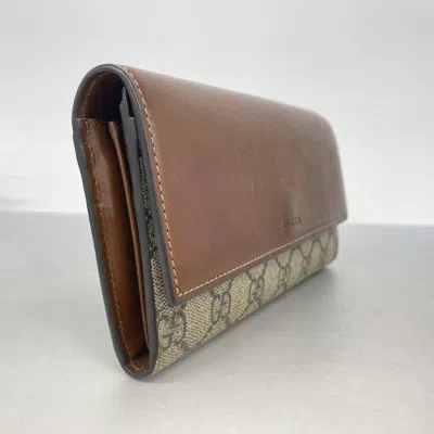Pre-owned Gucci Brown Pvc Long Wallet (bi-fold) ()