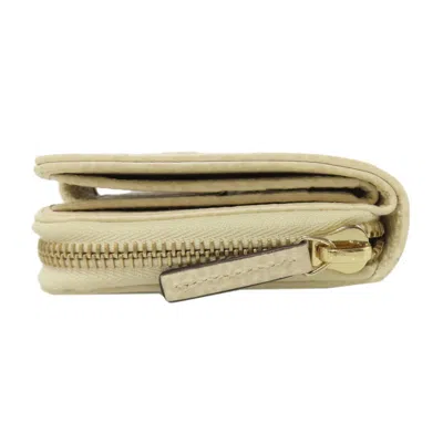 Pre-owned Gucci Brown White Canvas Leather Wallet (bi-fold) () In Multi