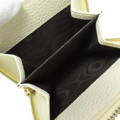 Pre-owned Gucci Brown White Canvas Leather Wallet (bi-fold) () In Multi