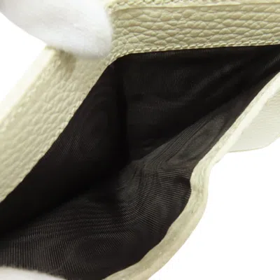 Pre-owned Gucci Brown White Canvas Leather Wallet (bi-fold) () In Multi