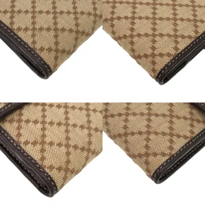 Pre-owned Gucci Diamante Brown Canvas Coin Purse/coin Case ()