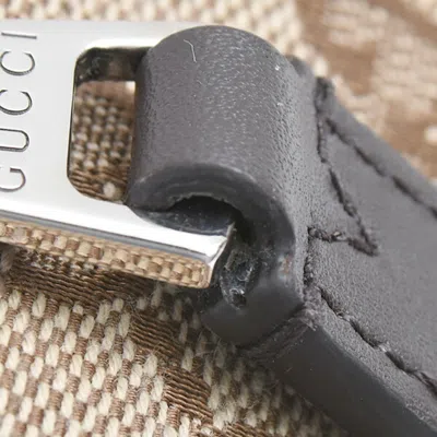 Pre-owned Gucci Gg Canvas Beige Brown Gg Canvas Leather Boston Bag Shoulder Bag () In Multi