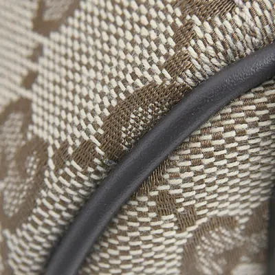 Pre-owned Gucci Gg Canvas Beige Brown Gg Canvas Leather Boston Bag Shoulder Bag () In Multi