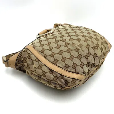 Pre-owned Gucci Gg Canvas Brown Gg Canvas Leather Shoulder Bag ()