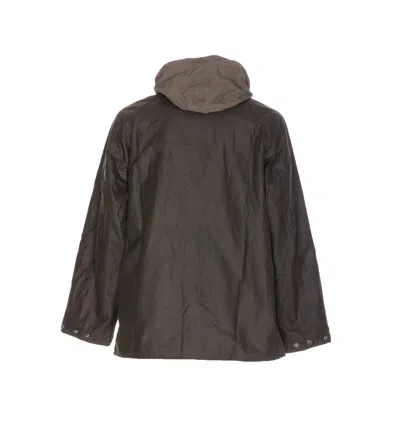 Barbour Modified Wax Jacket With Hood And Pockets In Brown