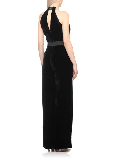 Peserico Velvet Dress In Black
