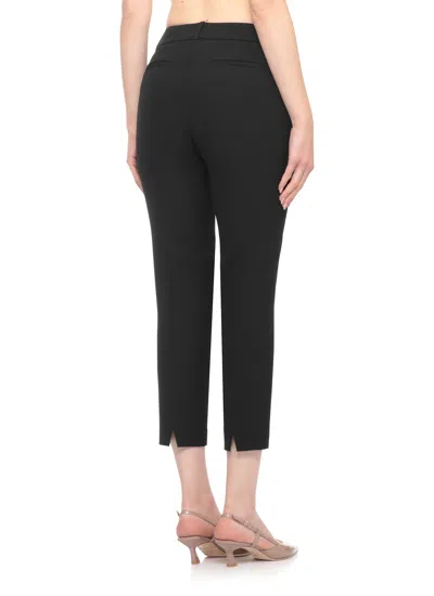 Peserico Pants With Leather Details In Black