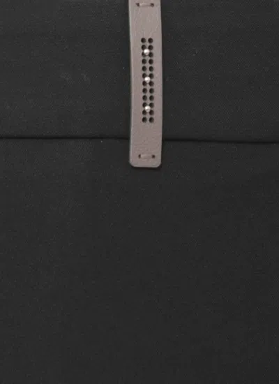 Peserico Pants With Leather Details In Black