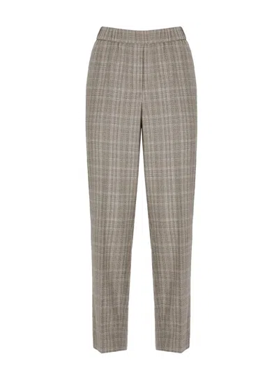 Peserico Trousers With Bright Light Point Details In Neutral