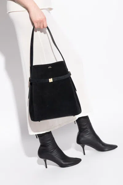Totême Toteme Suede Shoulder Bag In Black