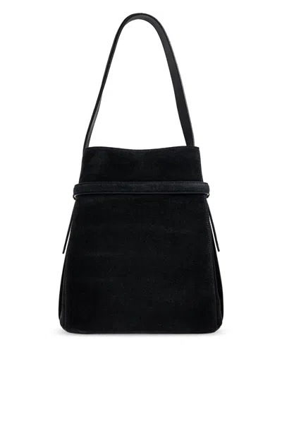 Totême Toteme Suede Shoulder Bag In Black