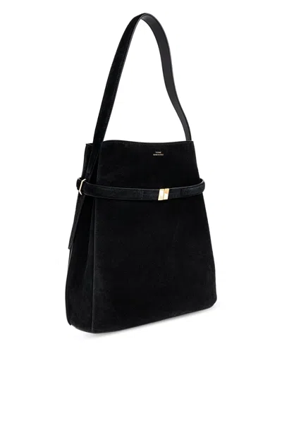 Totême Toteme Suede Shoulder Bag In Black