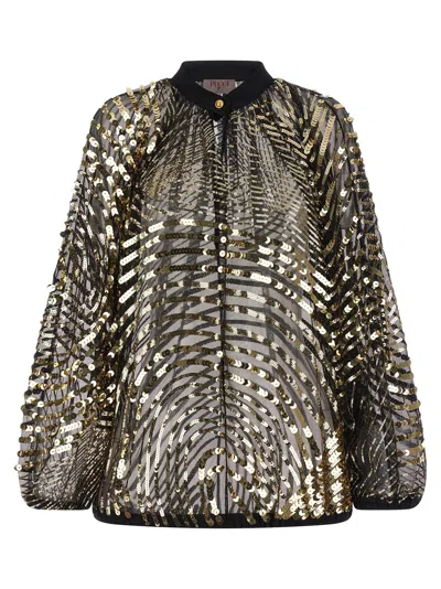 Pucci Sheer Blouse With Long Sleeves And Sequins In Multi
