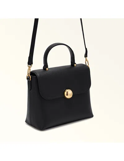 Furla Moonlight S Leather Handbag, Black In Black