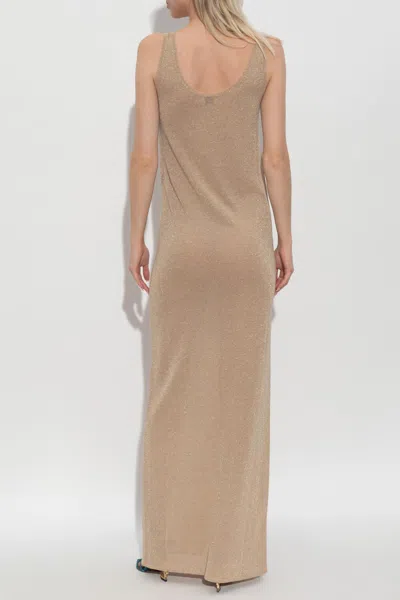 Saint Laurent Dress With Lurex Thread In Brown