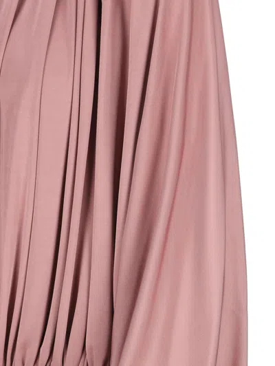 Saint Laurent Flared Oversize Knitwear Tie Detail In Pink