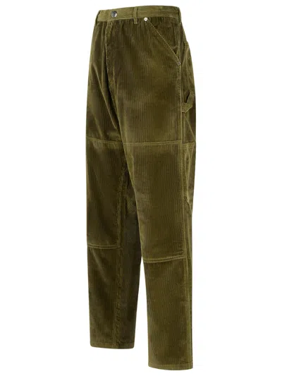 Moncler Corduroy Pants Featuring Pockets In Green