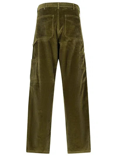 Moncler Corduroy Pants Featuring Pockets In Green