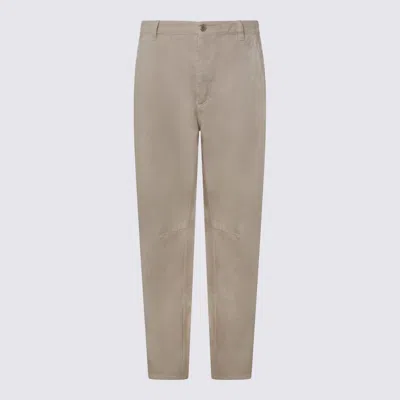 Brunello Cucinelli Warm White Cotton Pants In Brown