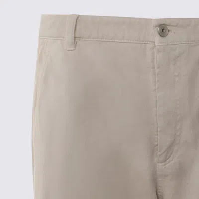 Brunello Cucinelli Warm White Cotton Pants In Brown