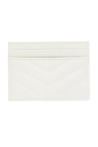 Saint Laurent Monogram Card Case In White