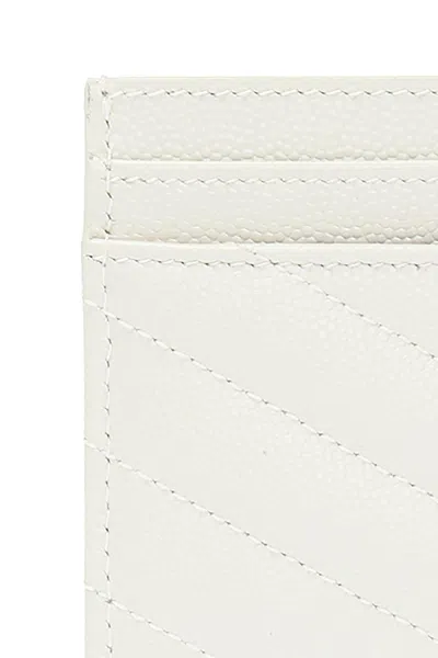 Saint Laurent Monogram Card Case In White