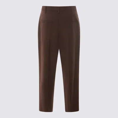 Brunello Cucinelli Brown Woolo Blend Pants In Brown