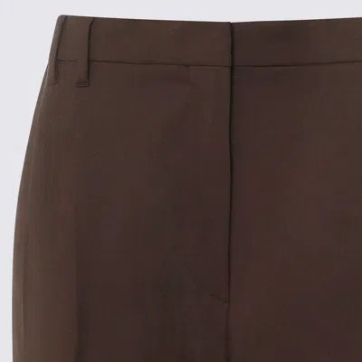 Brunello Cucinelli Brown Woolo Blend Pants In Brown
