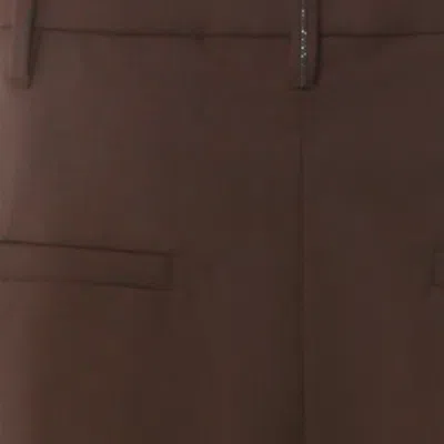 Brunello Cucinelli Brown Woolo Blend Pants In Brown