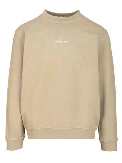 Stone Island Oversized Crewneck Sweatshirt In Neutral