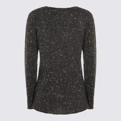 The Row Charcoal Melange Cachemire Maira Top Knitwear In Gray