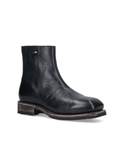 Our Legacy Black Leather Ankle Boots In Black