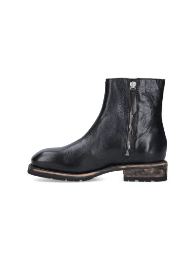 Our Legacy Black Leather Ankle Boots In Black