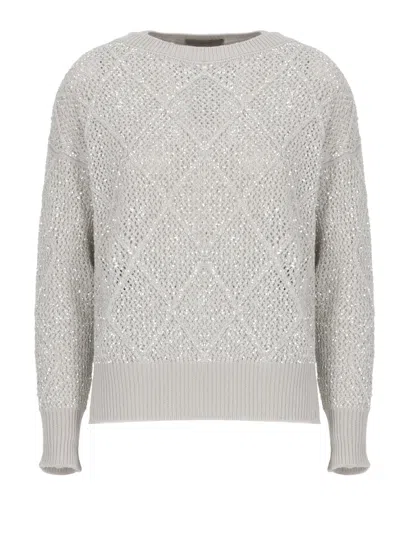 D Exterior Wool Sweater In Brown