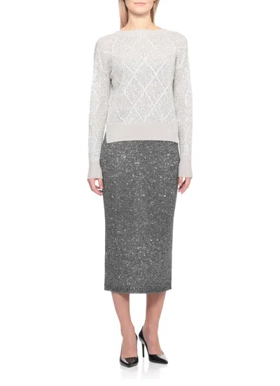 D Exterior Wool Sweater In Brown