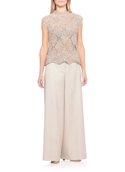 D Exterior Wool Sweater In Brown