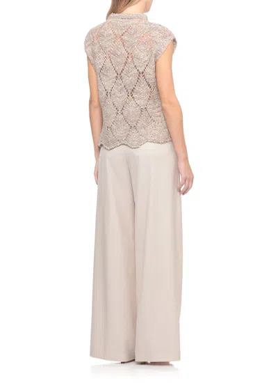 D Exterior Wool Sweater In Brown