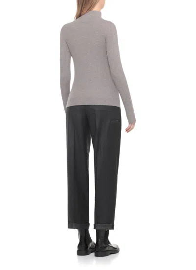 D Exterior Wool Sweater In Gray