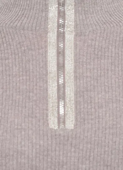 D Exterior Wool Sweater In Gray