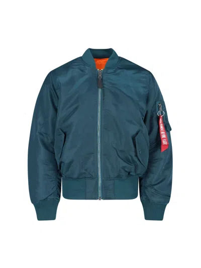 Alpha Industries "heritage Ma-1" Reversible Bomber Jacket In Blue