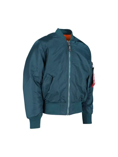 Alpha Industries "heritage Ma-1" Reversible Bomber Jacket In Blue